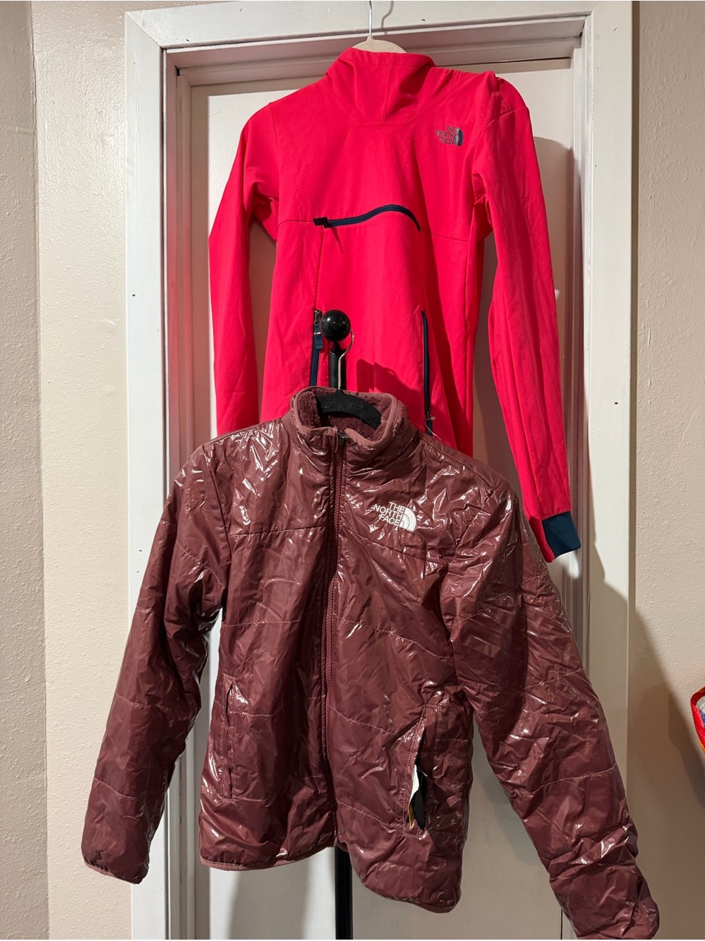 The North Face Girls Large Jacket Bundle – Reversible Fuzzy Jacket + Anorak
